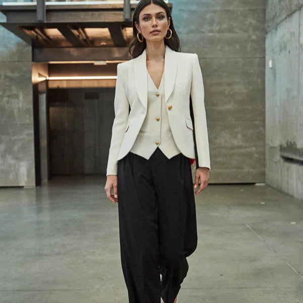 BLAZER BLANCA CON CONTRASTE MADISON
