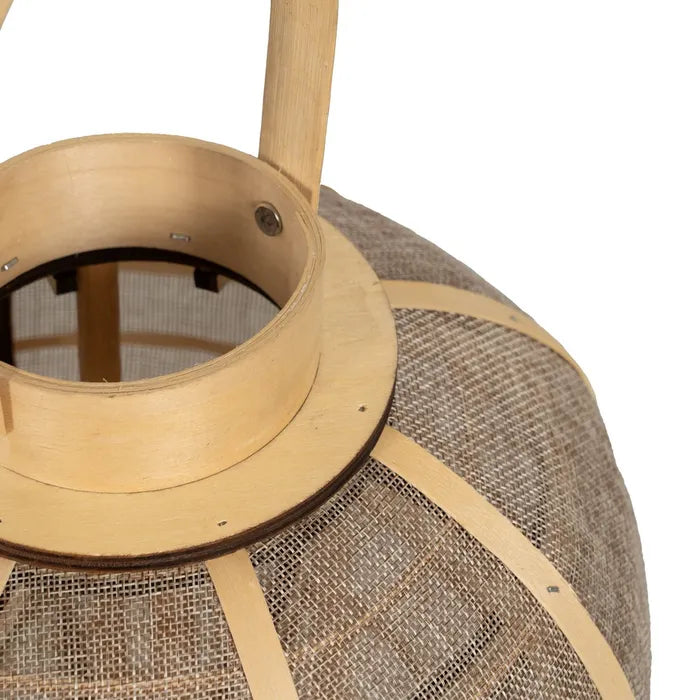 FAROL PORTAVELAS NATURAL YUTE DECORACIÓN PEQUEÑO