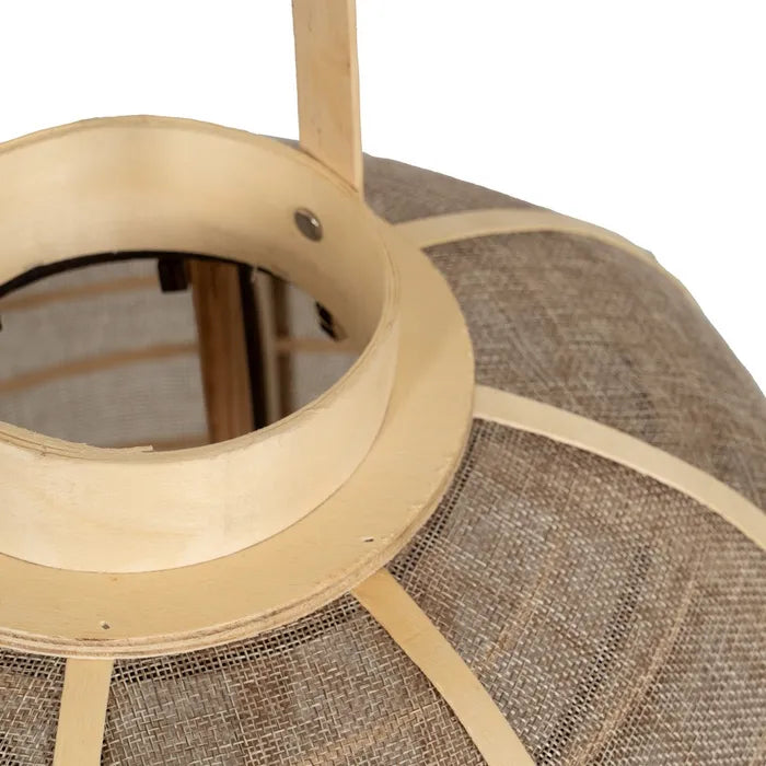FAROL PORTAVELAS NATURAL YUTE DECORACIÓN GRANDE