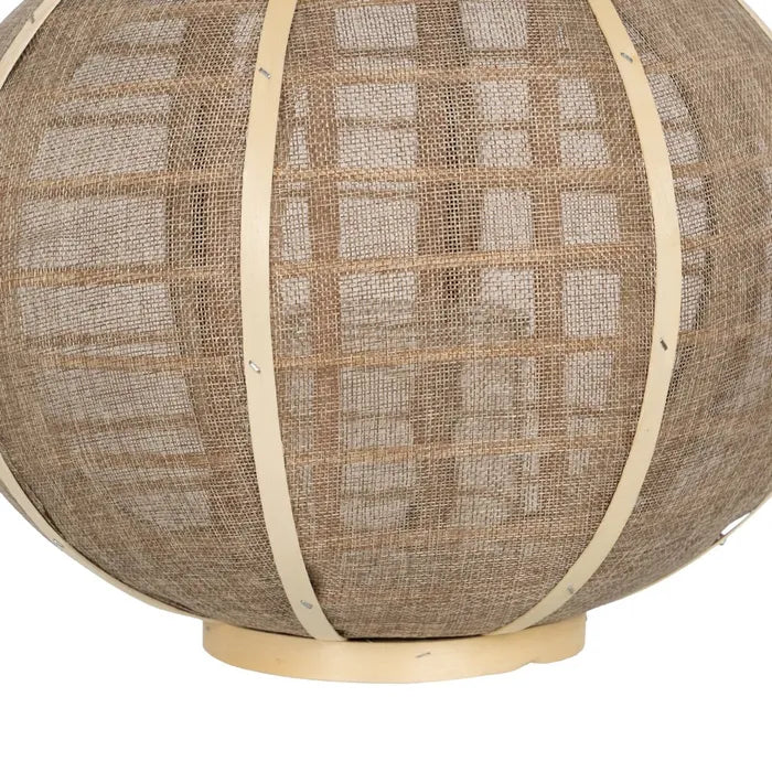 FAROL PORTAVELAS NATURAL YUTE DECORACIÓN GRANDE