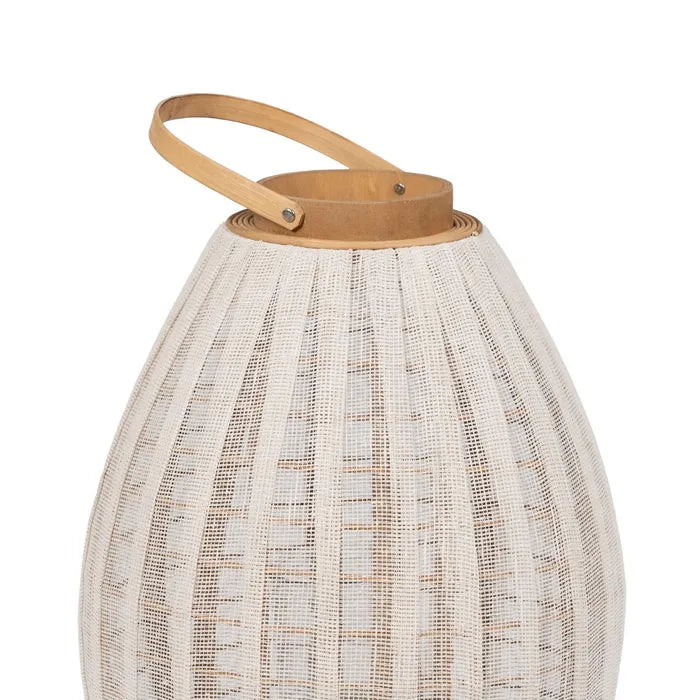 FAROL PORTAVELAS NATURAL-BEIGE BAMBÚ MEDIANO