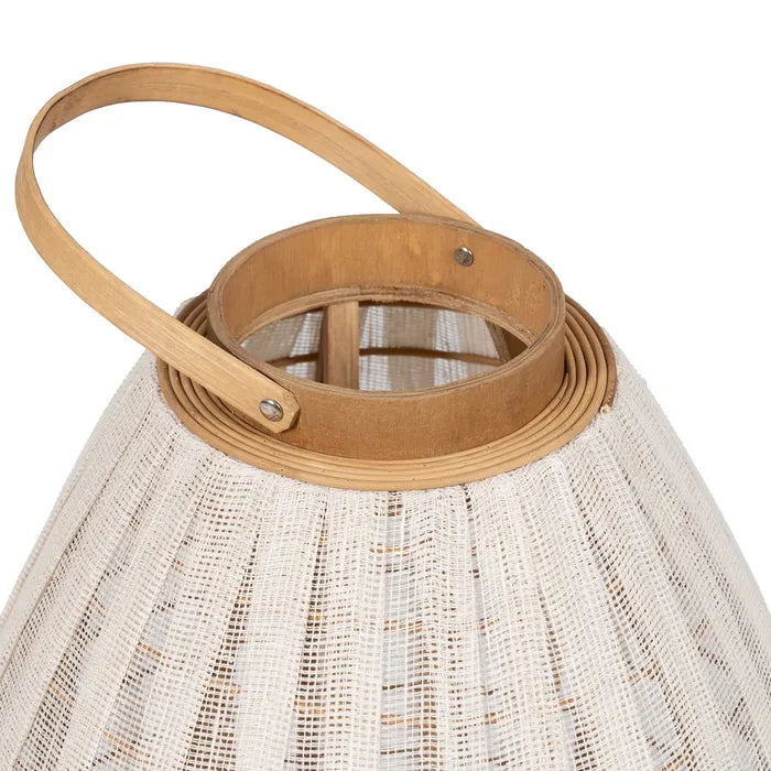 FAROL PORTAVELAS NATURAL-BEIGE BAMBÚ MEDIANO