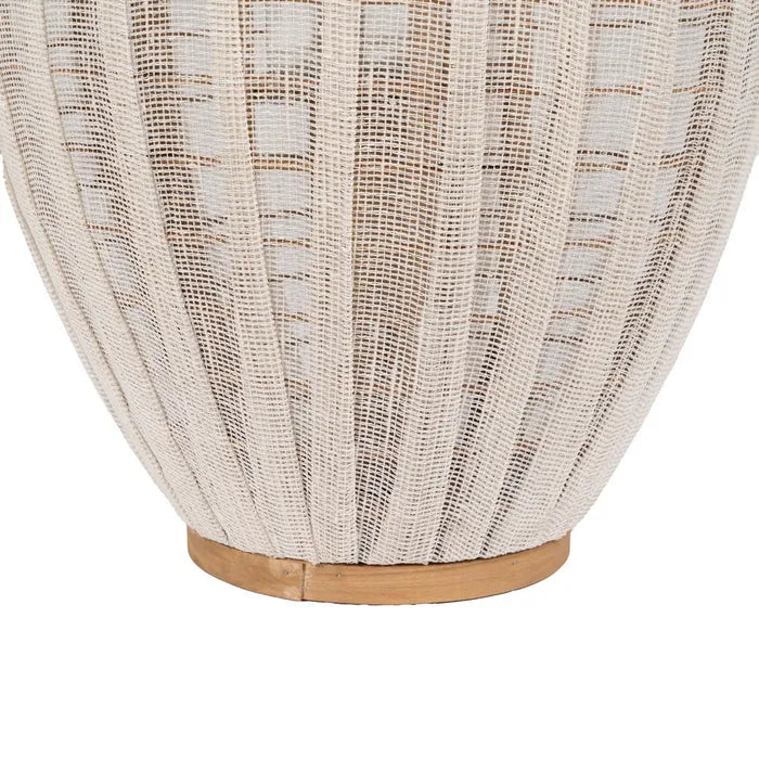 FAROL PORTAVELAS NATURAL-BEIGE BAMBÚ MEDIANO