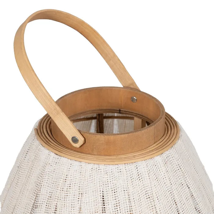 FAROL PORTAVELAS NATURAL-BEIGE BAMBÚ GRANDE