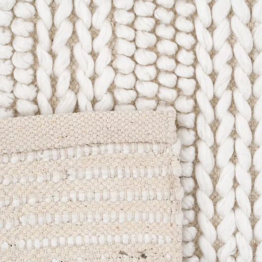 ALFOMBRA CREMA TEJIDO DECORACIÓN PEQUEÑA