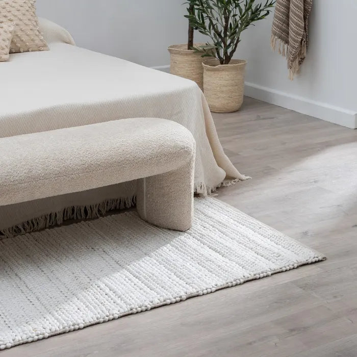 ALFOMBRA CREMA TEJIDO DECORACIÓN PEQUEÑA