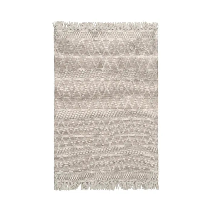 ALFOMBRA CREMA TEJIDO DECORACIÓN MEDIANA