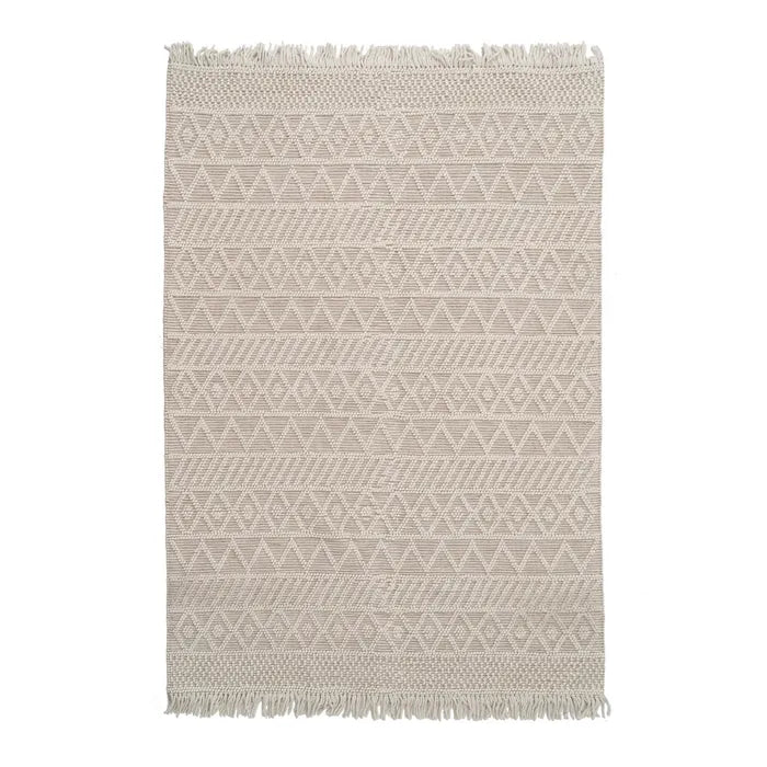 ALFOMBRA CREMA TEJIDO DECORACIÓN GRANDE