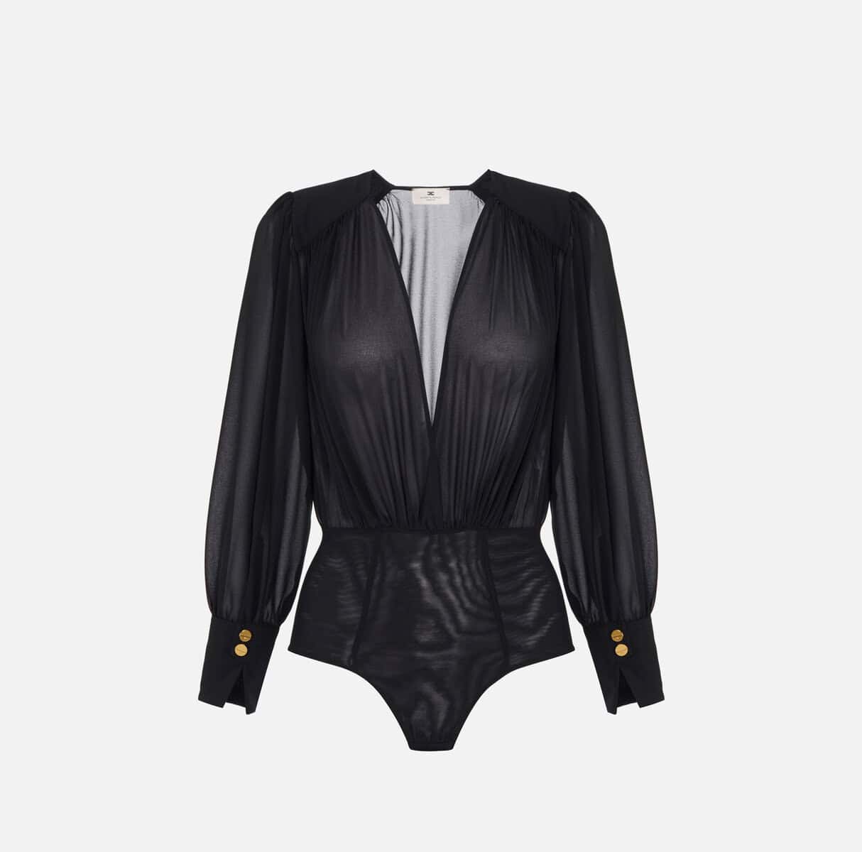 Body de georgette transparente