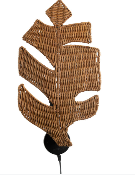 LÁMPARA PARED HOJA RATTAN