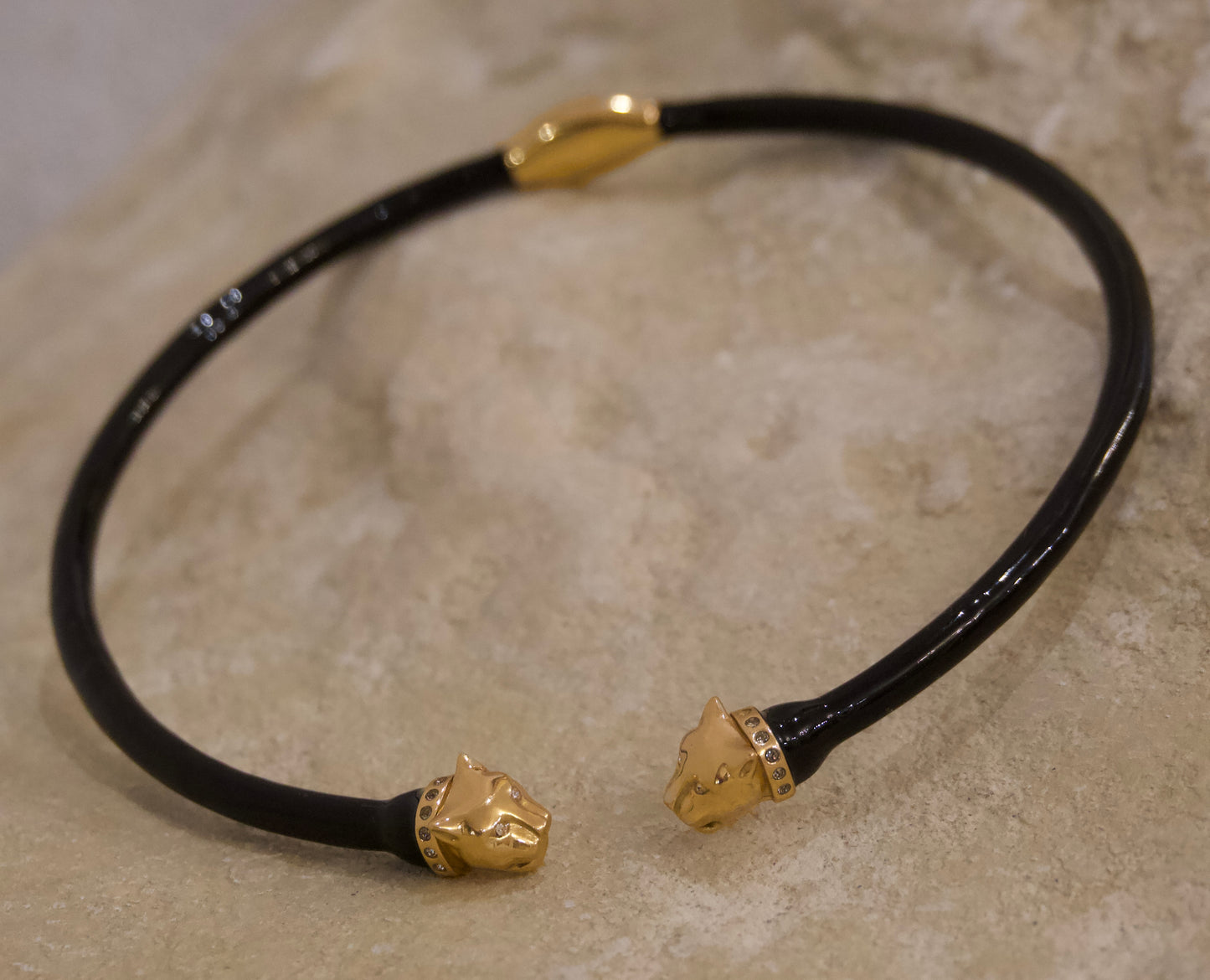 Necklace Panther Small Rigid Head Gold - Black Body