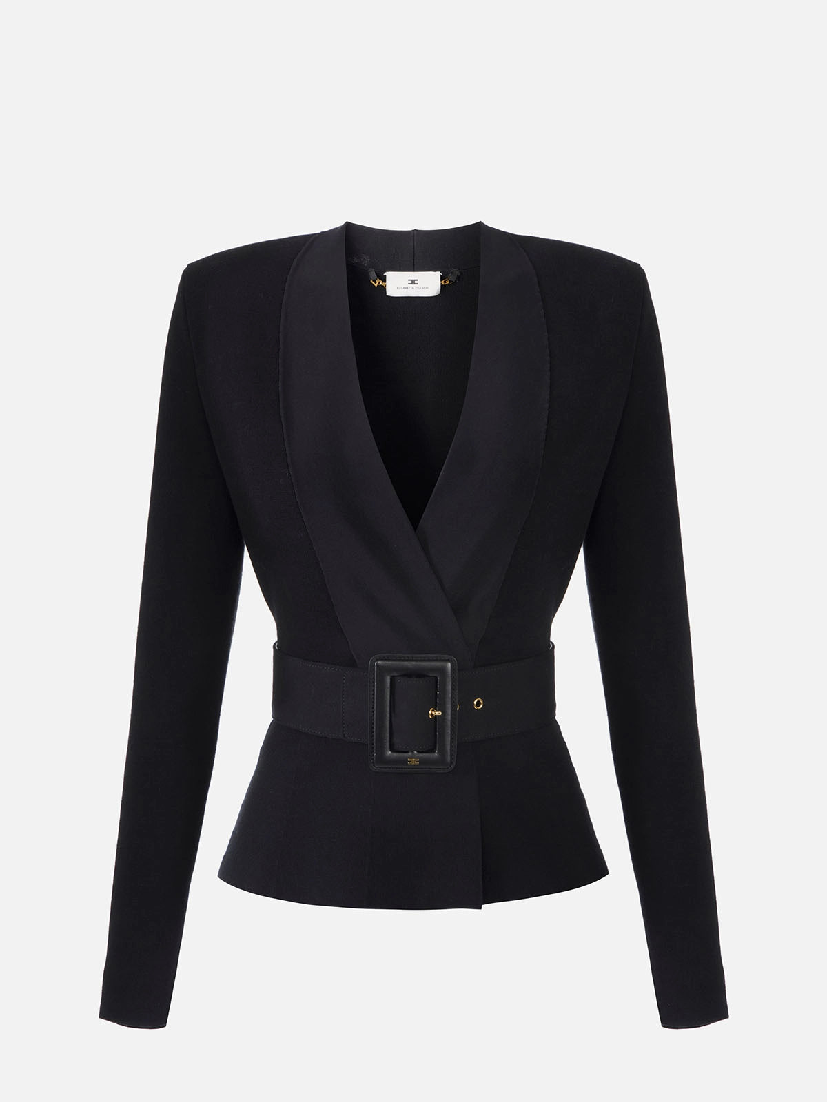Chaqueta de punto con cinturón