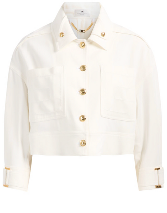 WOMEN'S JACKET CROP IVORY