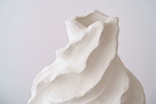 JARRÓN CERÁMICA NOVA. BLANCO. ALTO