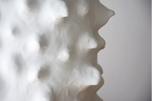 JARRÓN CERÁMICA SOLAR BLANCO ROTO ALTO