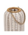 FAROL PORTAVELAS NATURAL-BEIGE BAMBÚ PEQUEÑO