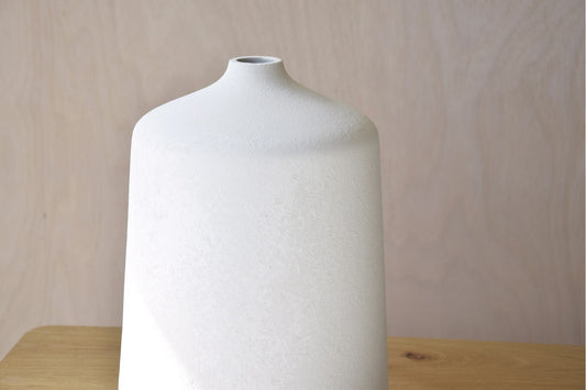 JARRÓN CERÁMICA COL CÍES. BLANCO. MEDIO