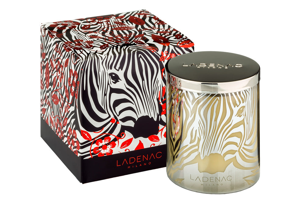 ZEBRA VELA EN VASO 350gr TAPA PLATA LADENAC