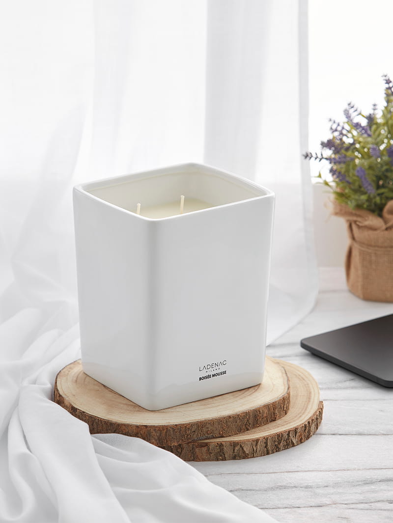 VELA EN VASO CERAMICA BLANCA BOISSE MOUSS 2000gr