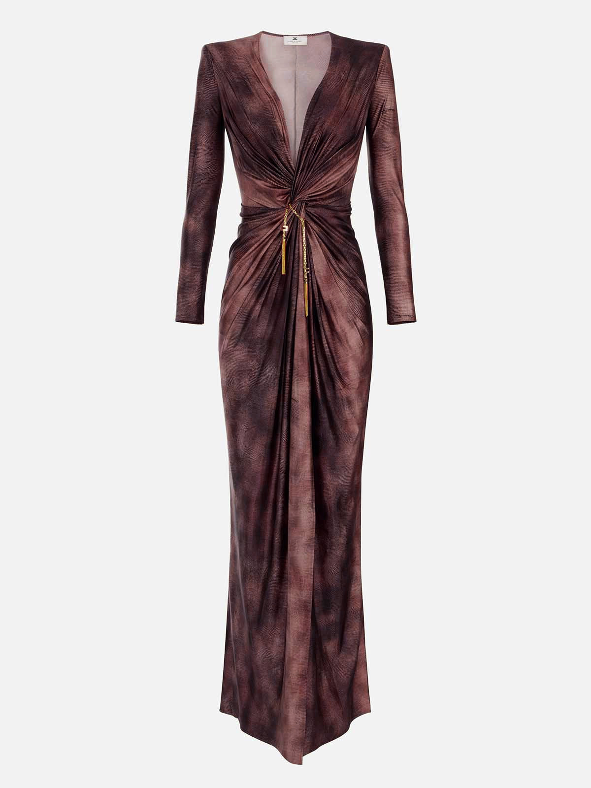 Vestido Red Carpet de licra con estampado lizard