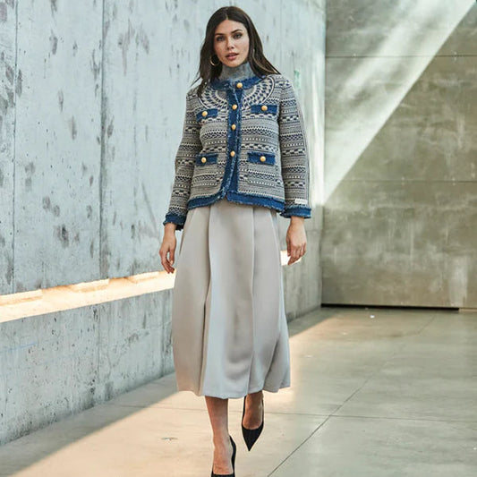 CHAQUETA TWEED ALPACA AZUL GASTON