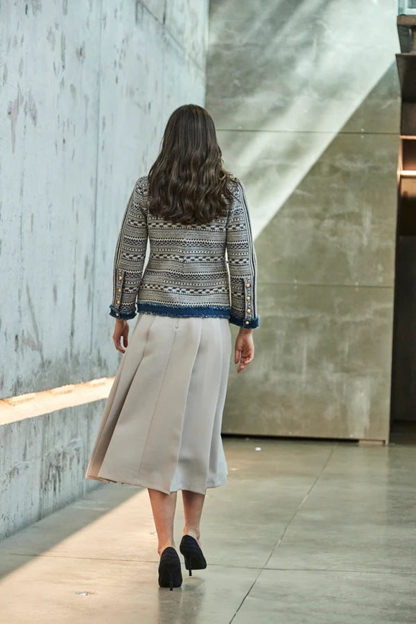 CHAQUETA TWEED ALPACA AZUL GASTON