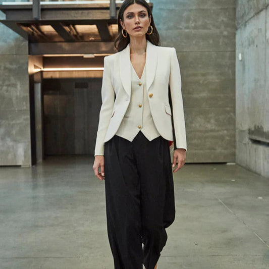 BLAZER BLANCA CON CONTRASTE MADISON