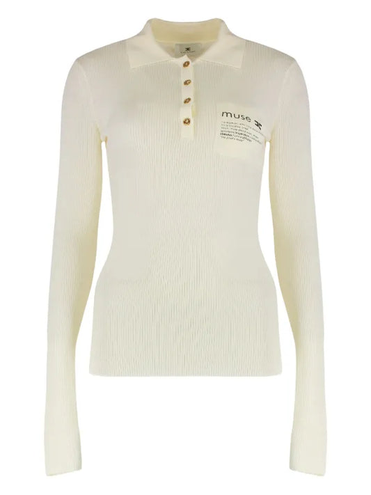 Polo de punto con detalle de letras