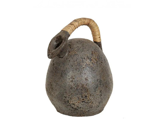 JARRO CERAMICA ASA RATTAN PEQUEÑO