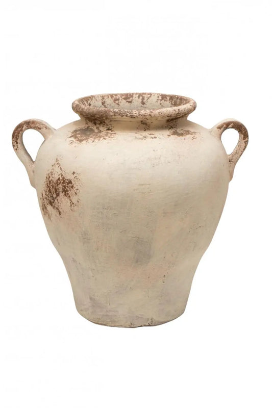 JARRON 2 ASAS TERRACOTA BLANCO SUCIO