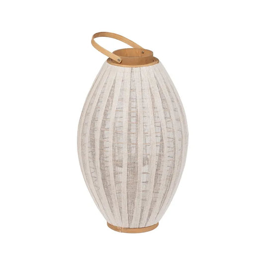 FAROL PORTAVELAS NATURAL-BEIGE BAMBÚ TAMAÑO PEQUEÑO