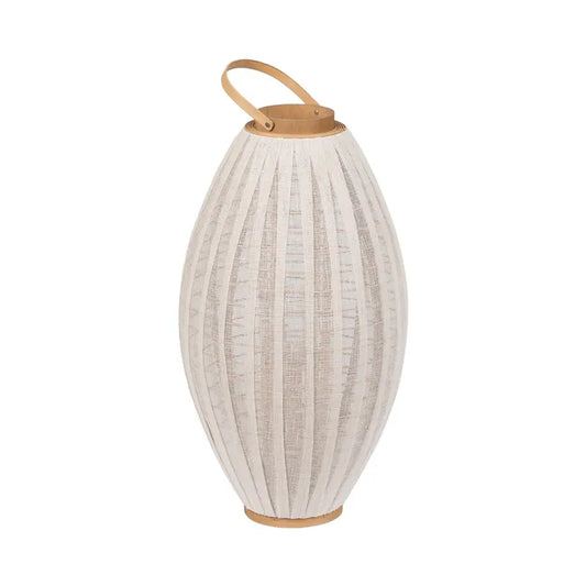FAROL PORTAVELAS NATURAL-BEIGE BAMBÚ MEDIANO