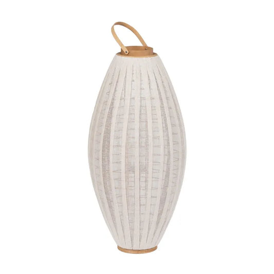 FAROL PORTAVELAS NATURAL-BEIGE BAMBÚ GRANDE