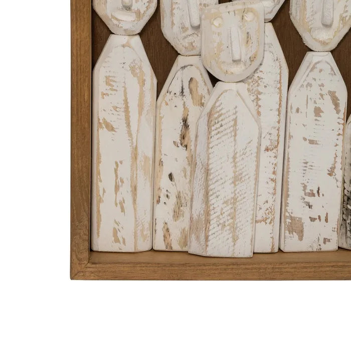 MURAL PARED FIGURAS MARRÓN MADERA