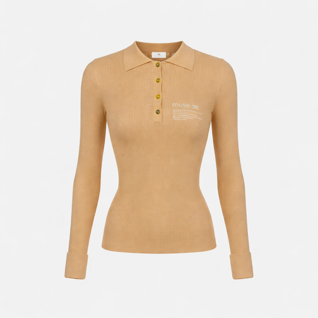 Polo de punto con detalle de letras
