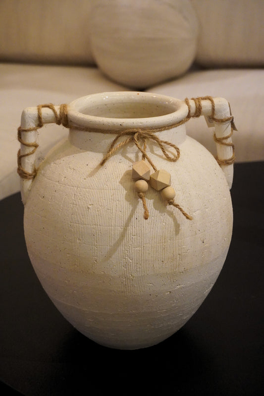 FLORERO CERAMICA CUERDAS