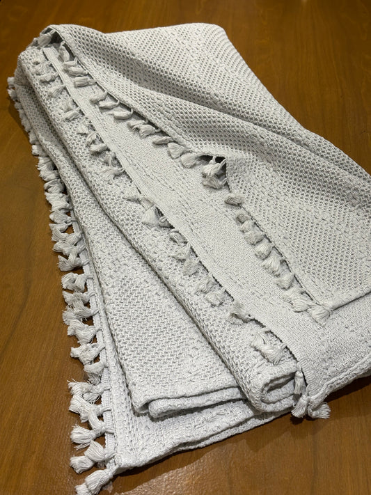 PLAID NAVIGATOR/POMPOS NATURAL GRIS