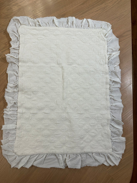 FUNDA ALMOHADA MILAN + VOLANTE MARFIL 50X70