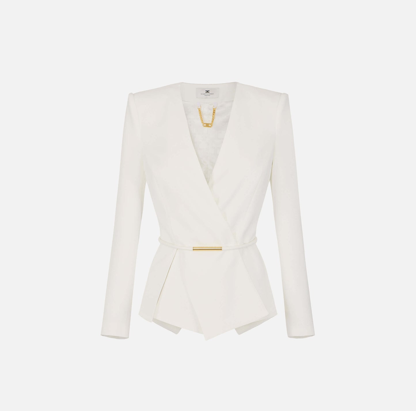 Chaqueta de crepé ligero con cinturón