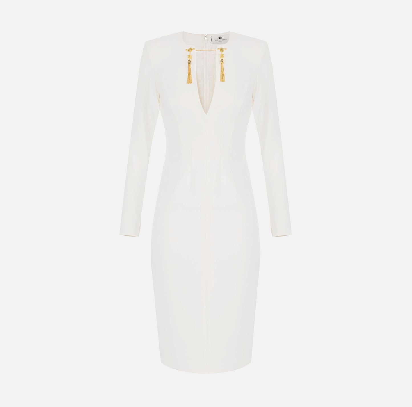 Vestido de crepé ligero con cadena joya