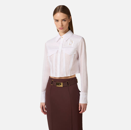 WOMEN'S BLOUSE CROP WHITE