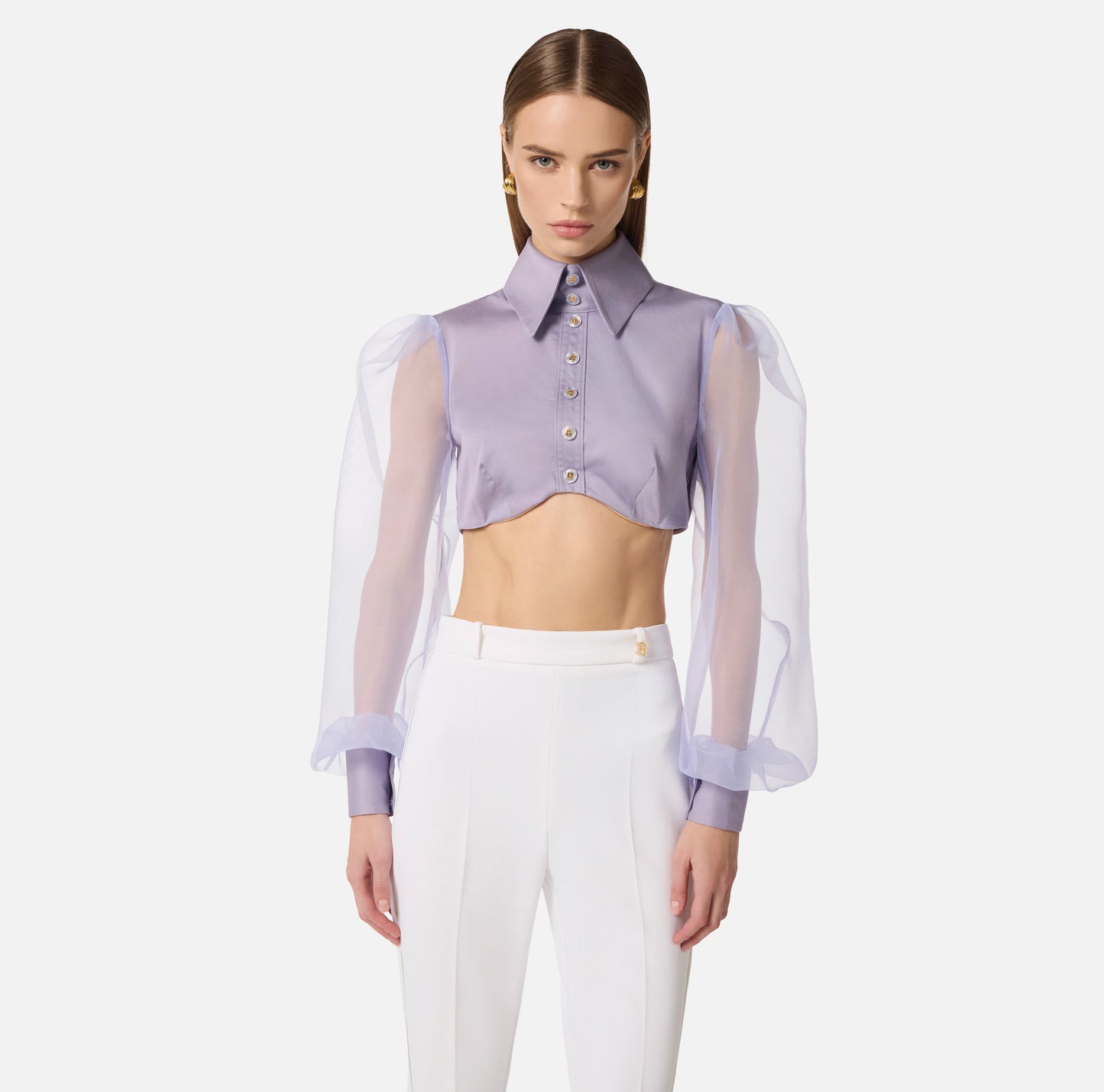 WOMEN'S BLOUSE CROP W SLEEVES LILLA