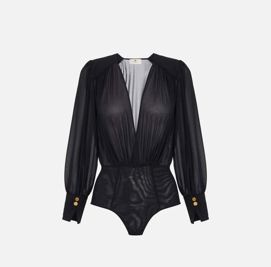 Body de georgette transparente