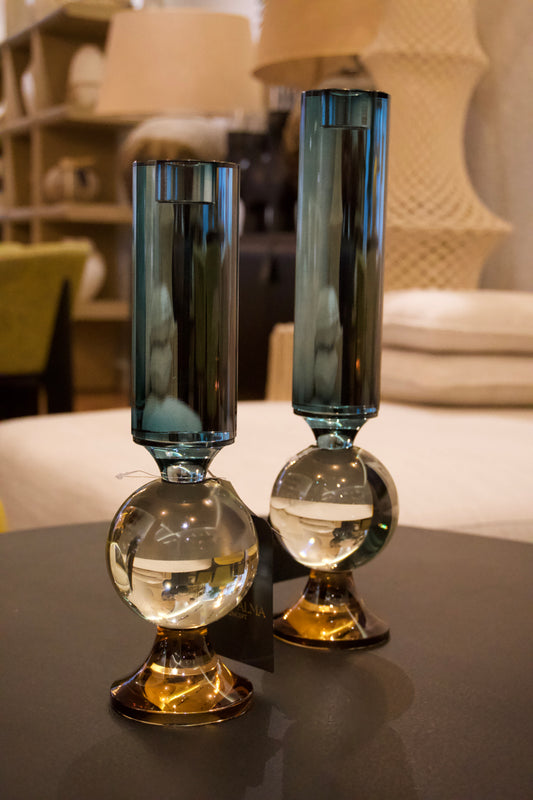 CANDELABRO TUBO CRISTAL COLOR. PEQ