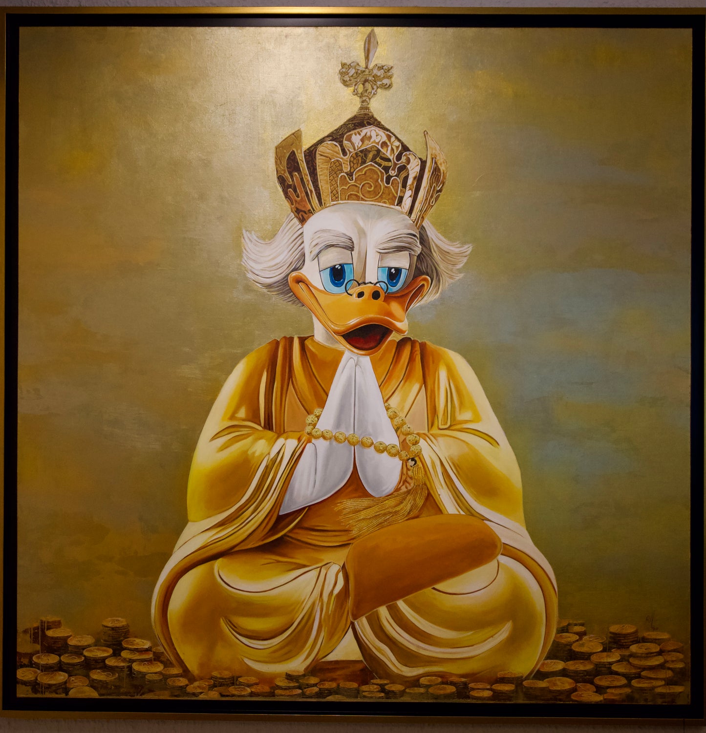 CUADRO ABUELO MEDITANDO AUTOR