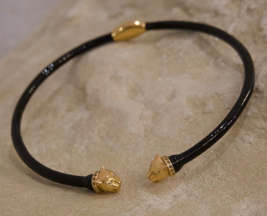 Necklace Panther Small Rigid Head Gold - Black Body