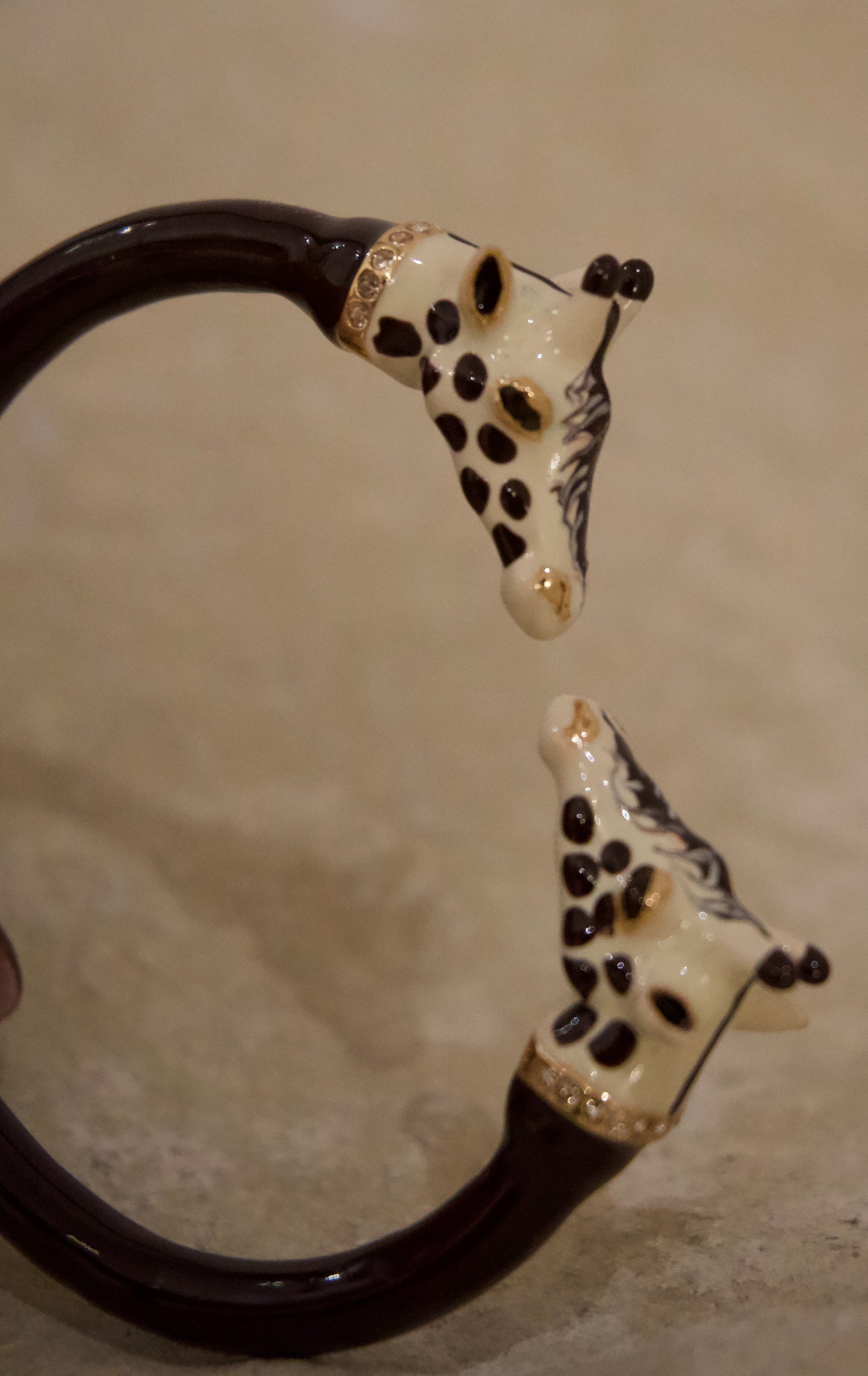 Bracelet Giraffa Small Rigid Brown Body Brown Spots Enamel