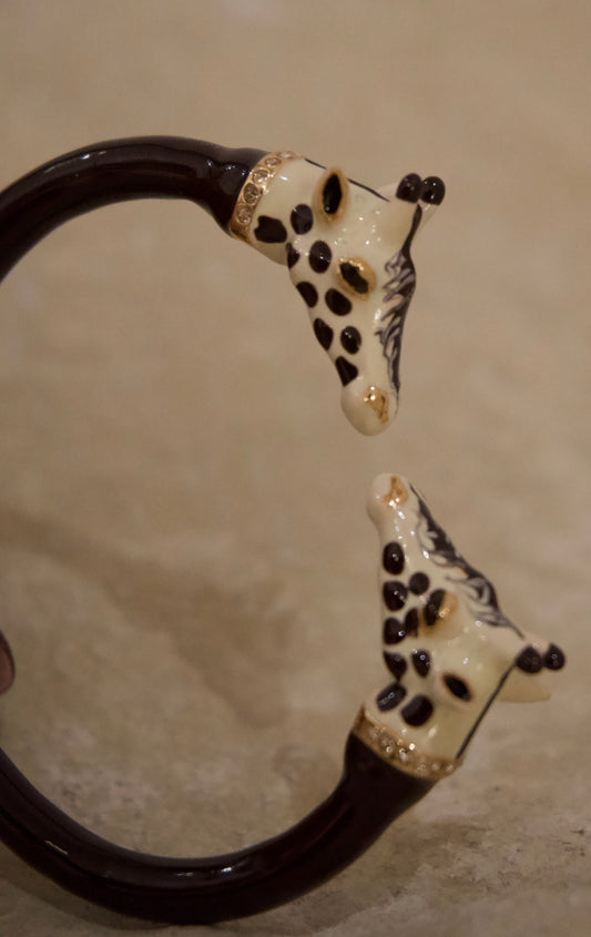 Bracelet Giraffa Small Rigid Brown Body Brown Spots Enamel