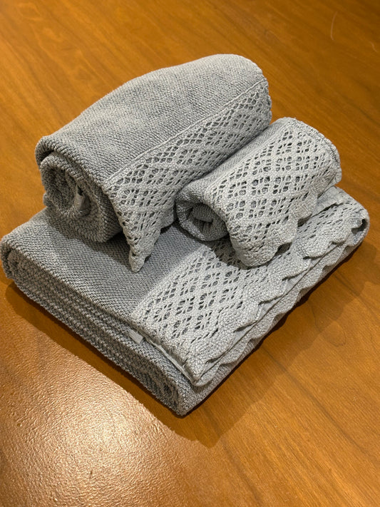 JUEGO DE BAÑO RENDA AZUL VAQUERO