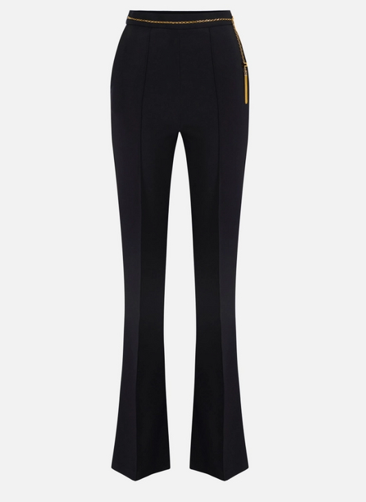 Pantalón de crepé ligero con cadena joya